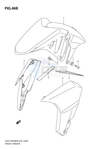 GSX1300BK (E2) drawing FRONT FENDER (WITHOUT ABS,MODEL L0)