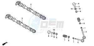 CB600F CB600F drawing CAMSHAFT/VALVE