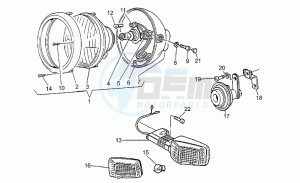 Strada 750 drawing Headlight-horn