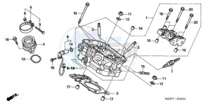 NT700VA F drawing REAR CYLINDER HEAD