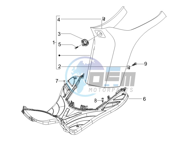 Central cover - Footrests