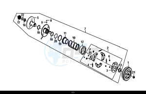 FIDDLE II 50 (45 KM/H) (AF05W4-EU) (E4) (L8-M0) drawing DRIVEN PULLEY ASSY