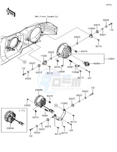 MULE PRO-DX KAF1000EHF EU drawing Headlight(s)