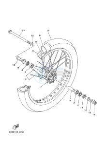 XT250 XT250F SEROW (1YBD) drawing FRONT WHEEL