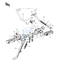 G5 (B-C) 100 drawing FOOTRESTS_STAND_BRAKE PEDAL -- 74-75 B_C- -