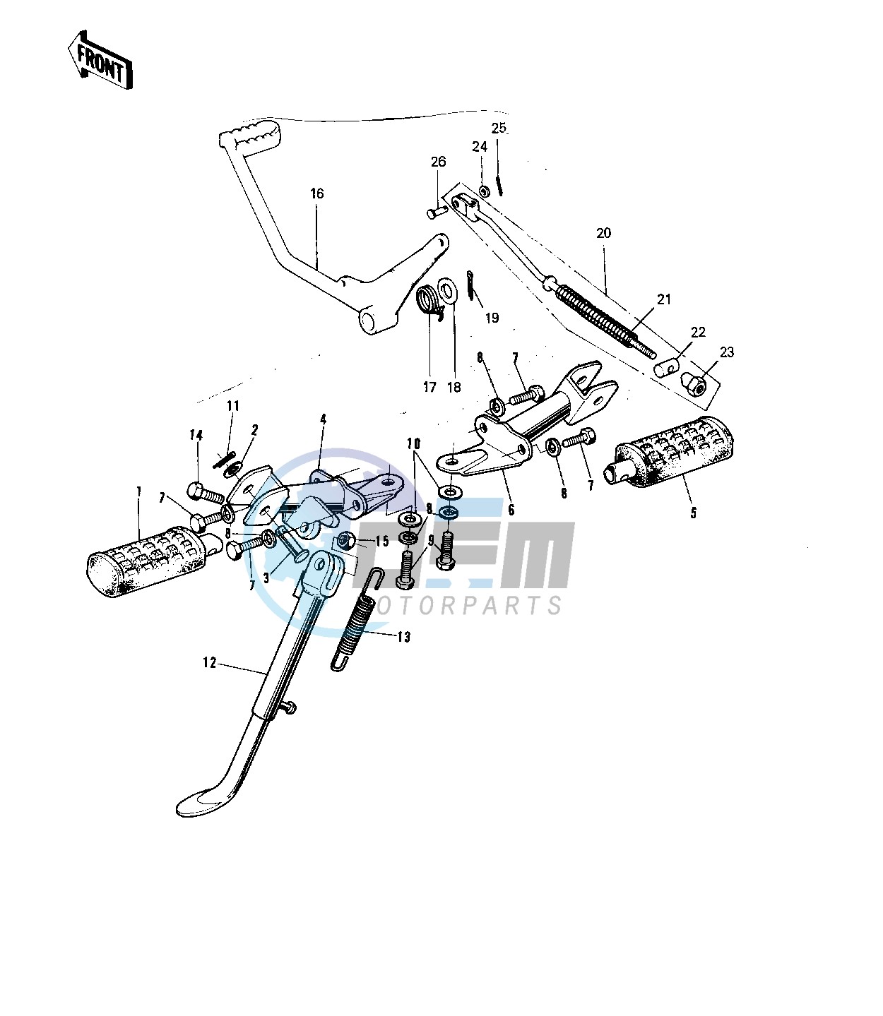 FOOTRESTS_STAND_BRAKE PEDAL -- 74-75 B_C- -