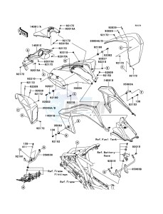 KFX450R KSF450BCS EU drawing Front Fender(s)