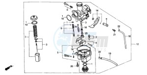 XR200R drawing CARBURETOR