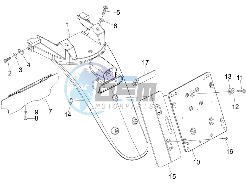 Rear cover - Splash guard