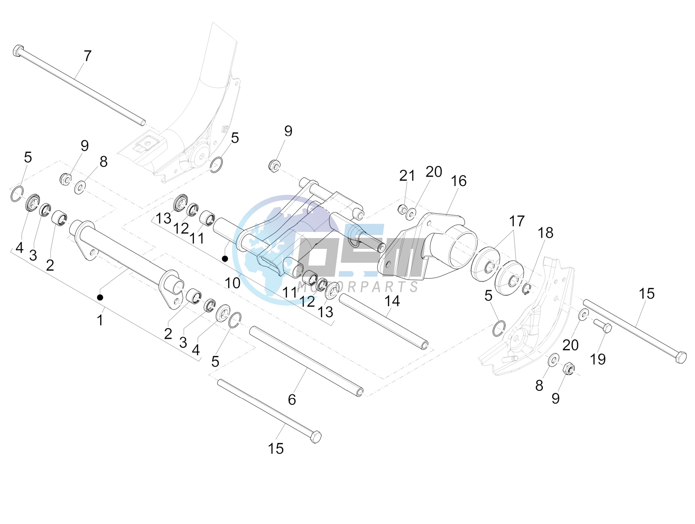 Swinging arm