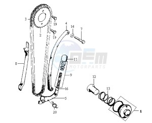 WOLF 125 drawing CHAIN / CHAIN TENSIONER / CHAIN GUIDE