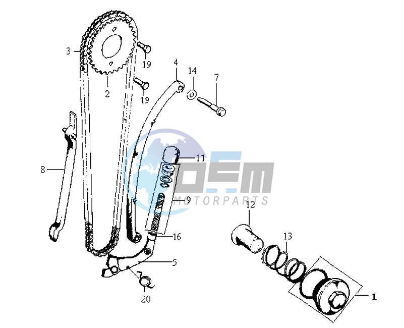 CHAIN / CHAIN TENSIONER / CHAIN GUIDE