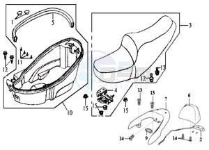 JOYRIDE 125 E2 drawing LUGGAGE BOX DOUBLE SEAT