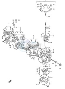 GSX600F (E2) Katana drawing CARBURETOR (MODEL L M N P R S,MODEL L E17 ~F.NO.107606)