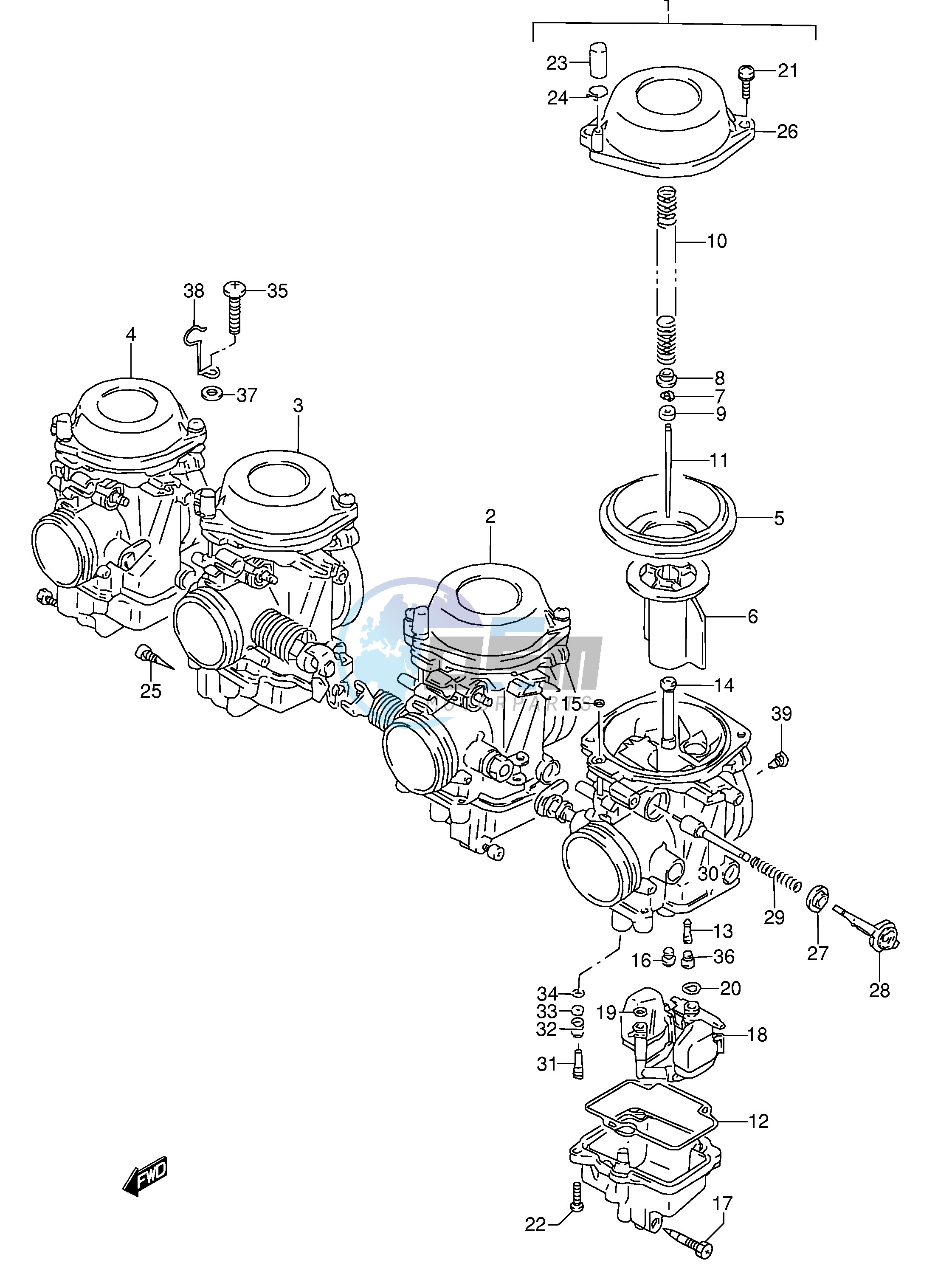 CARBURETOR (MODEL L M N P R S,MODEL L E17 ~F.NO.107606)