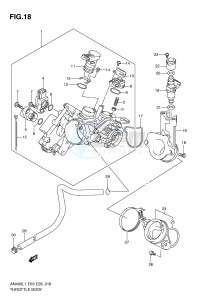 AN400 (E3-E28) Burgman drawing THROTTLE BODY (AN400ZAL1 E33)