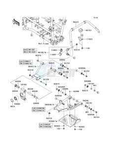 KVF 650 F [BRUTE FORCE 650 4X4I] (F6F-F9F ) F7F drawing REAR SUSPENSION