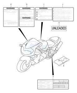 TL1000R (E2) drawing LABEL (MODEL W X Y)