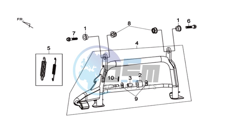 CENTRAL STAND -SIDE STAND- KICKSTARTER PEDAL