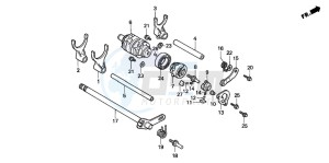 CRM125R drawing SHIFT DRUM/SHIFT FORK