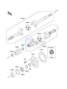 KAF 620 K [MULE 3010 TRANS4X4 HARDWOODS GREEN HD] (K6F-K8F) K6F drawing DRIVE SHAFT-REAR