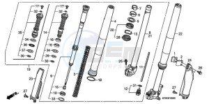 CRF250R9 ED / BLA CMF drawing FRONT FORK