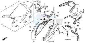 CB600FA9 France - (F / ABS CMF 25K) drawing SEAT/REAR COWL