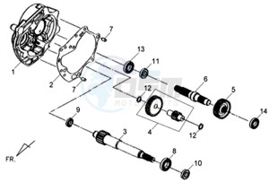 JET 4 50cc drawing CRANKCASE - DRIVE SHAFT