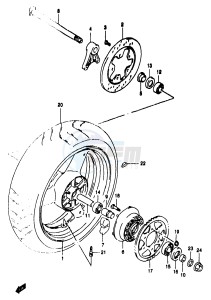 GSF1200A (E18) drawing REAR WHEEL (GSF1200T V W X Y ST SV SW SX SY)