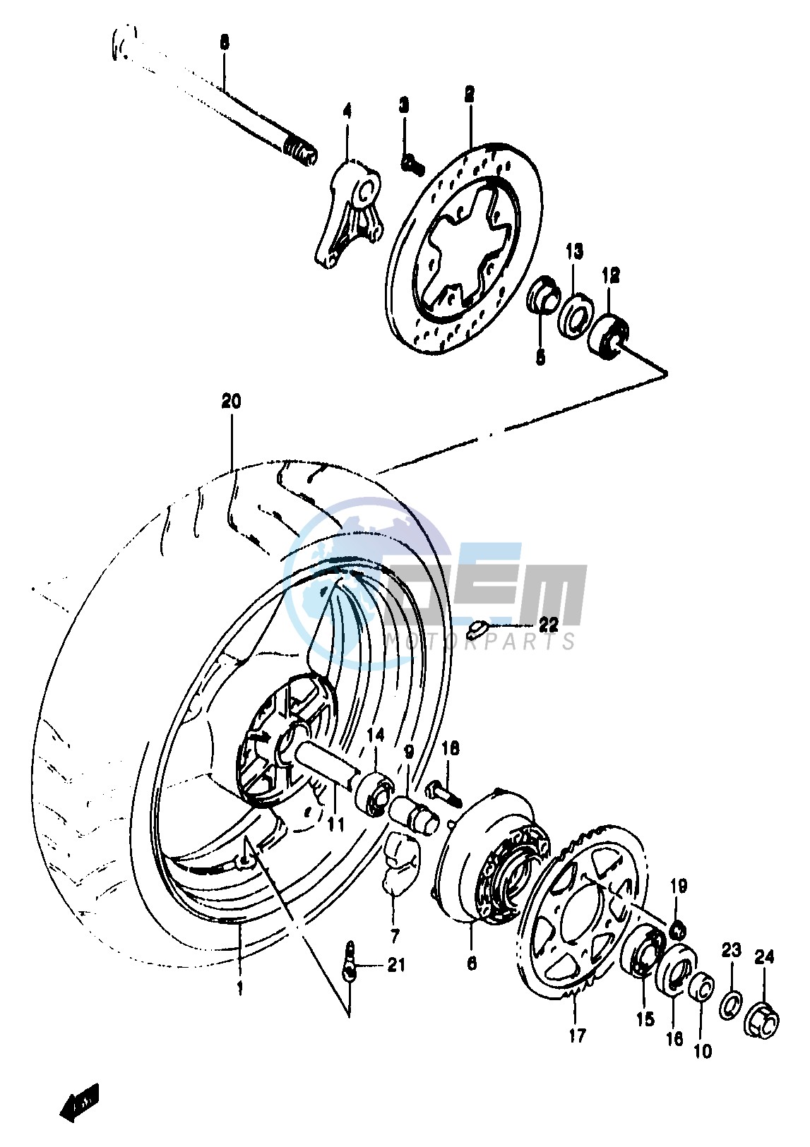 REAR WHEEL (GSF1200T V W X Y ST SV SW SX SY)