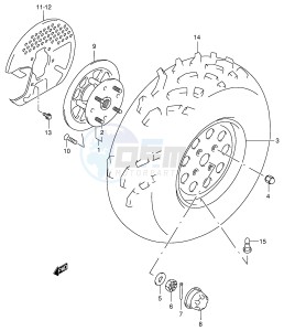 LT-F500F (E3-E28) drawing FRONT WHEEL (MODEL W X)