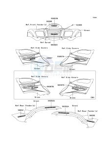 KVF700 D [PRAIRIE 700 4X4 TEAM GREEN SPECIAL EDITION] (6F) D6F drawing DECALS-- GREEN- -