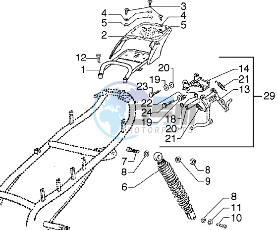 Rear shock absorber-Stand