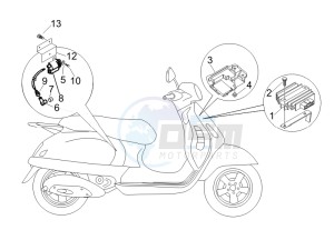 Granturismo 125 L E3 drawing Voltage Regulators -ECU - H.T. Coil