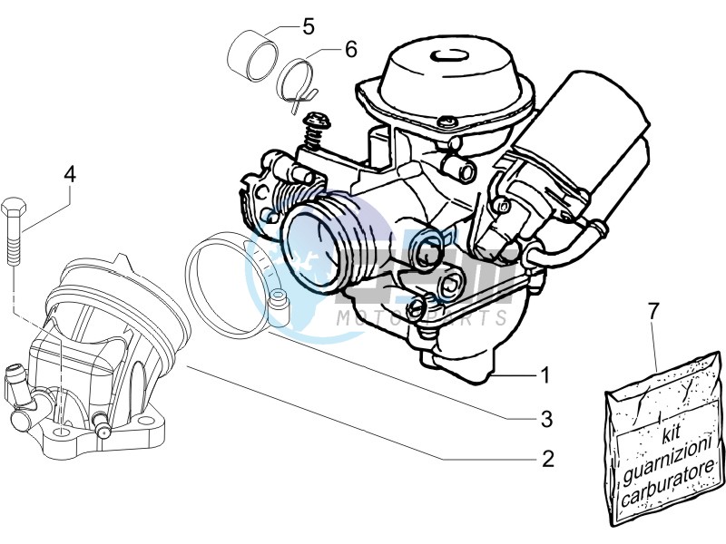 Carburettor assembly - Union pipe