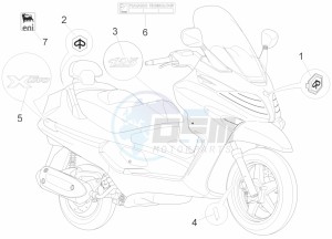 X Evo 125 Euro 3 (UK) drawing Plates - Emblems