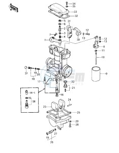 KZ 550 A (A1-A2) drawing CARBURETOR PARTS -- 80-81 A1_A2- -