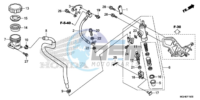 RR. BRAKE MASTER CYLINDER