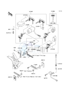 VN 1500 B [VULCAN 88 SE] (B1-B3) N6F drawing IGNITION SWITCH_LOCKS_REFLECTORS