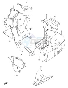 GSX1300R (E2) Hayabusa drawing UNDER COWLING (MODEL X)