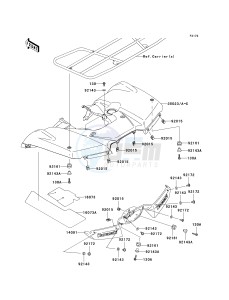 KVF 650 F [BRUTE FORCE 650 4X4I] (F6F-F9F ) F7F drawing REAR FENDER-- S- --- F6F_F7F_F8F- -