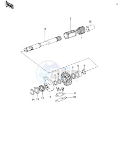 KZ 1000 D [Z1R] (D1) [Z1R] drawing KICKSTARTER MECHANISM -- 78 D1- -