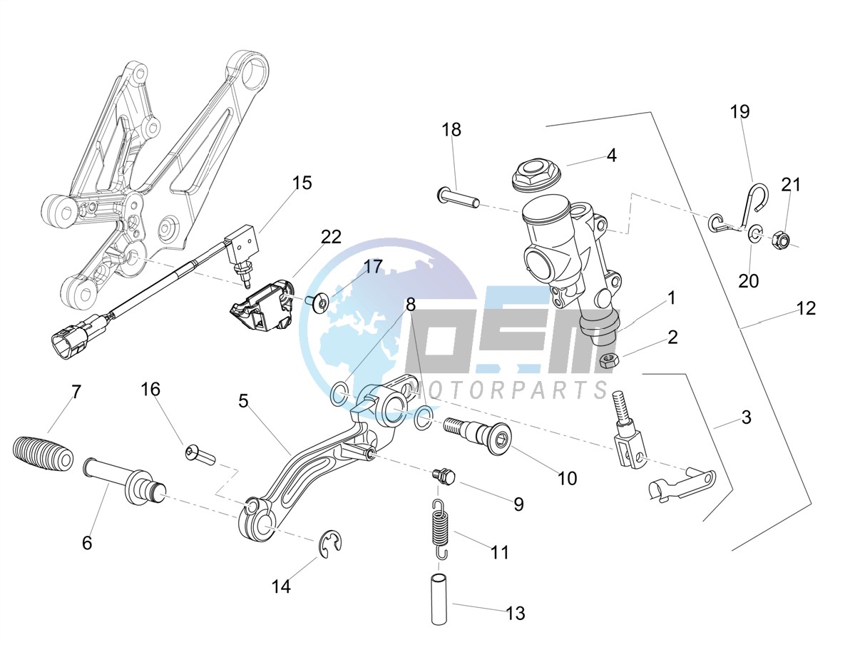 Rear master cylinder