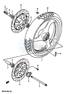 GSX-R1100 (G-H-J) drawing FRONT WHEEL (MODEL J)