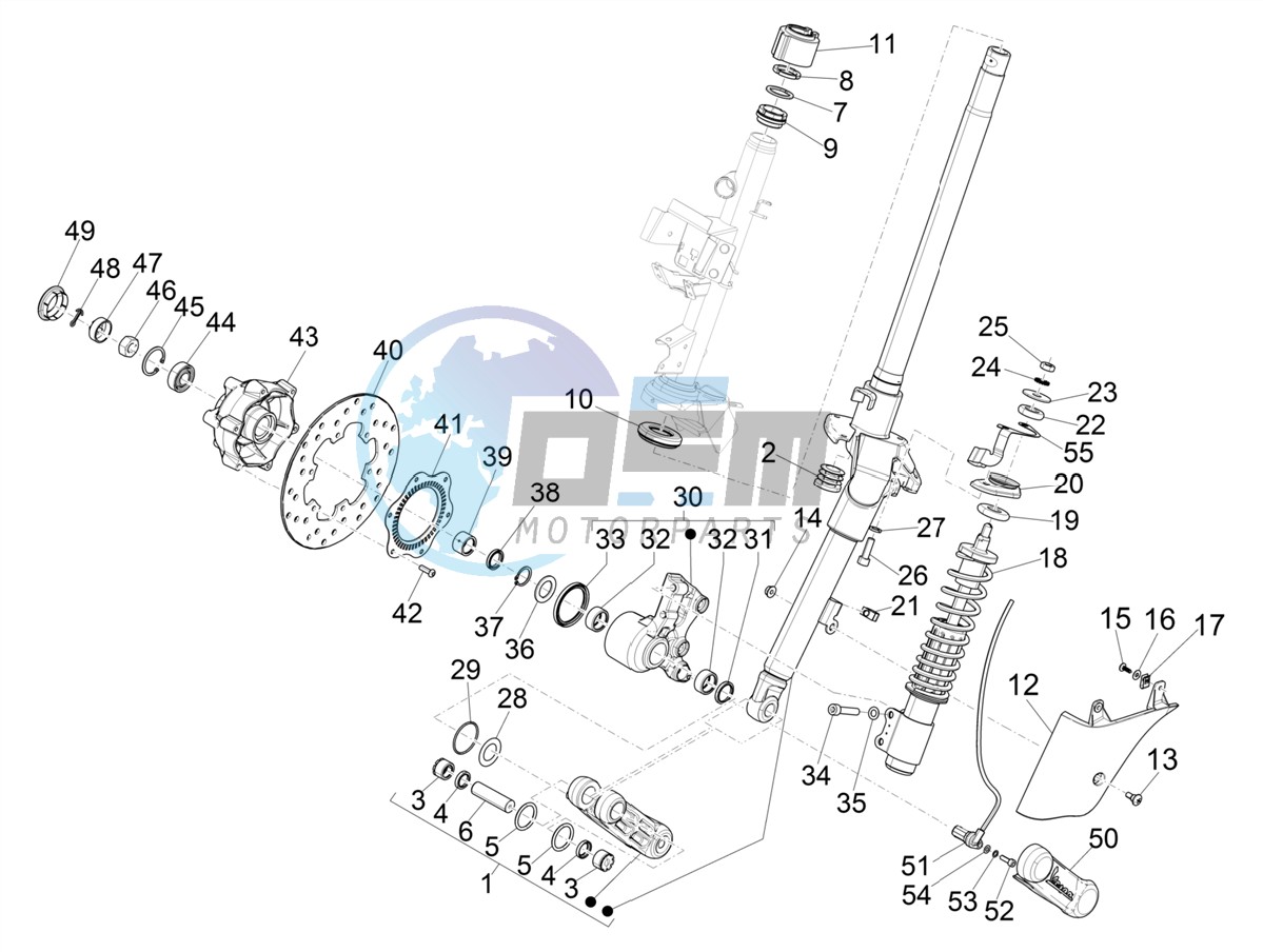 Fork/steering tube - Steering bearing unit