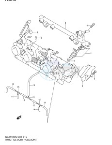 GSX1400 (E2) drawing THROTTLE BODY HOSE JOINT (MODEL K2)