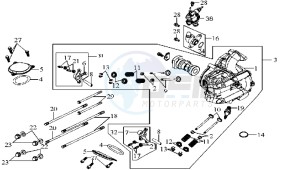 JOYRIDE 125 drawing CYLINDER HEAD CPL   / THERMOSTAT