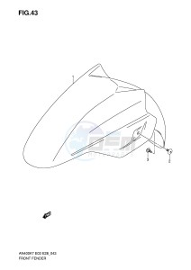 AN400 (E3-E28) Burgman drawing FRONT FENDER (MODEL K7 K8)