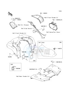 KVF 750 B (BRUTE FORCE 750 4X4I) (B6F-B7FA) A6F drawing LABELS