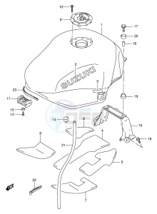 GSX600F (E2) Katana drawing FUEL TANK (MODEL Y K1)